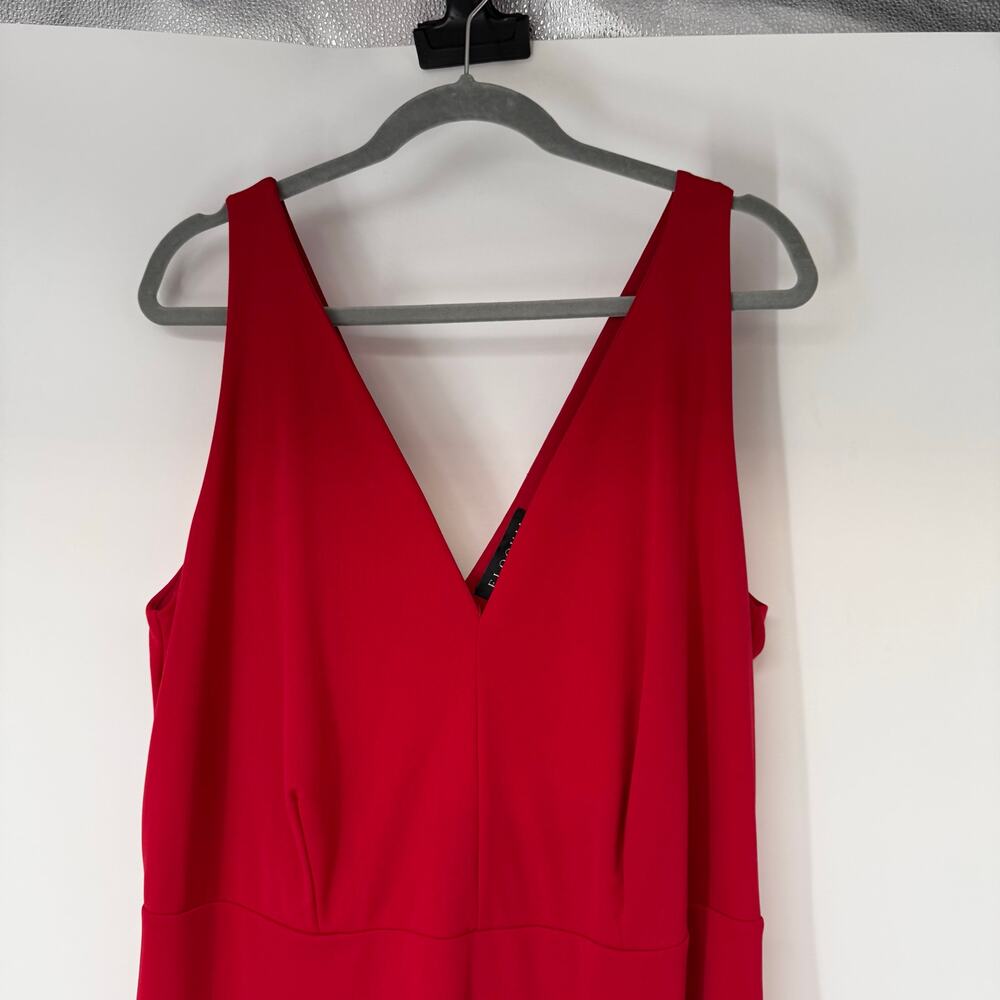 NWT Eloquii Maxi Formal Dress Womens Plus Size 16 Red Sleeveless V-Neck Hi-Low - Picture 5 of 9